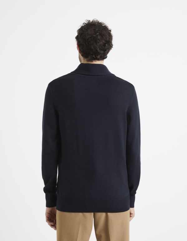 Pull col châle coton mélangé