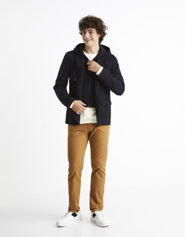 Pull col henley coton piqué - blanc