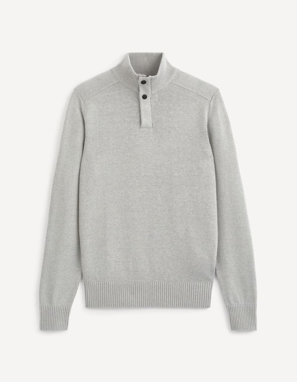 Pull col montant coton mélangé