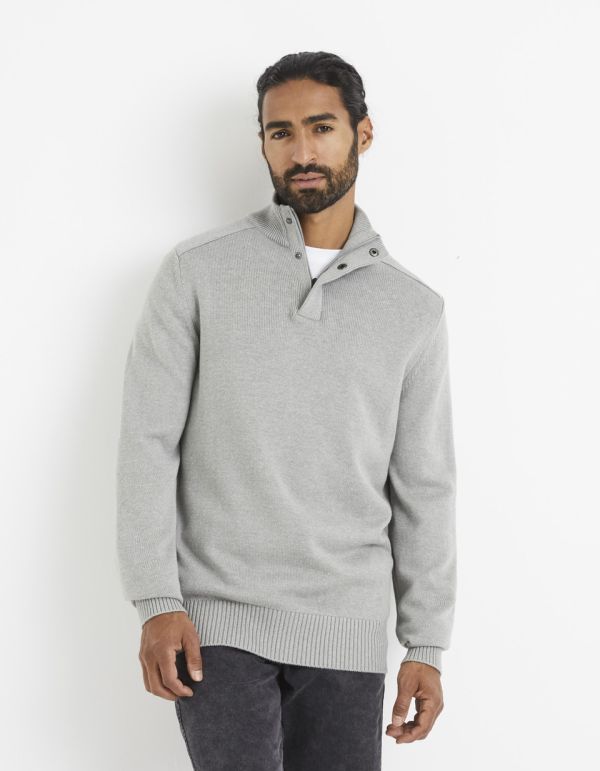 Pull col montant coton mélangé