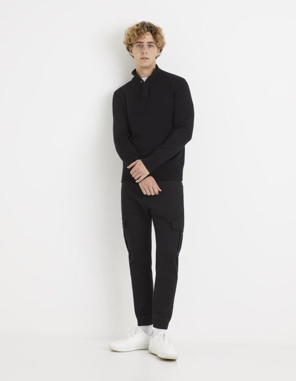 Pull col montant coton mélangé