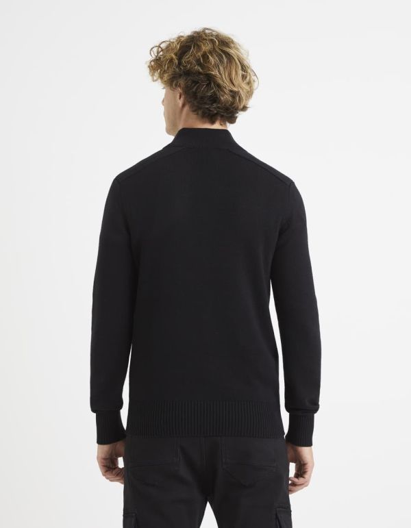 Pull col montant coton mélangé