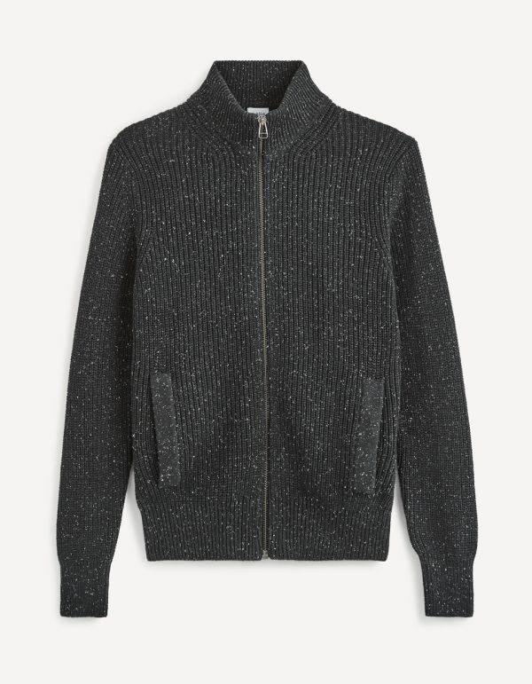 Pull col montant zippé - noir