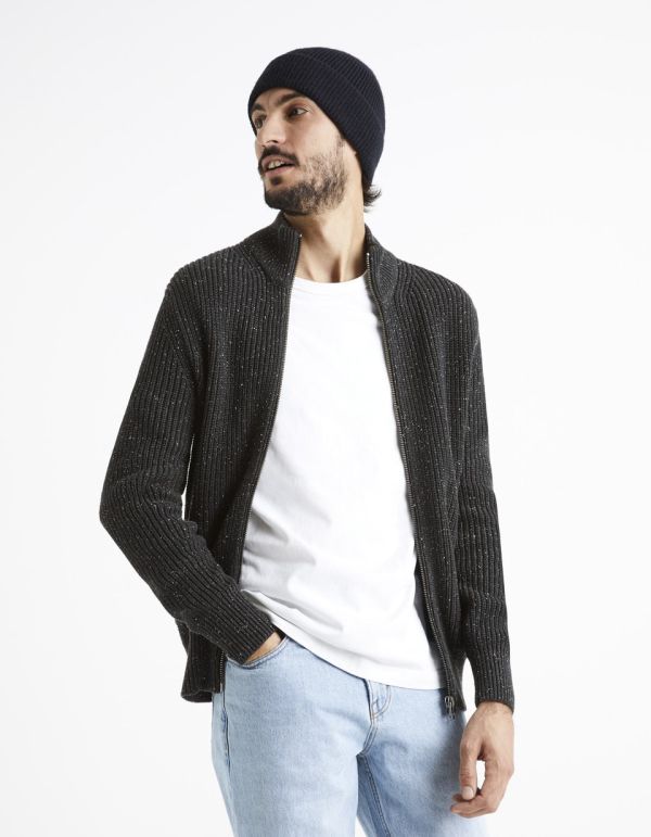 Pull col montant zippé - noir