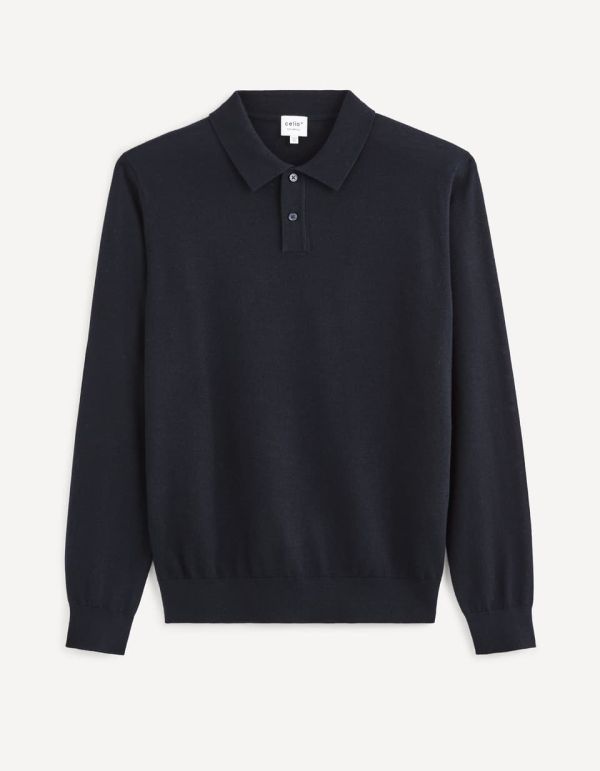 Pull col polo boutonné