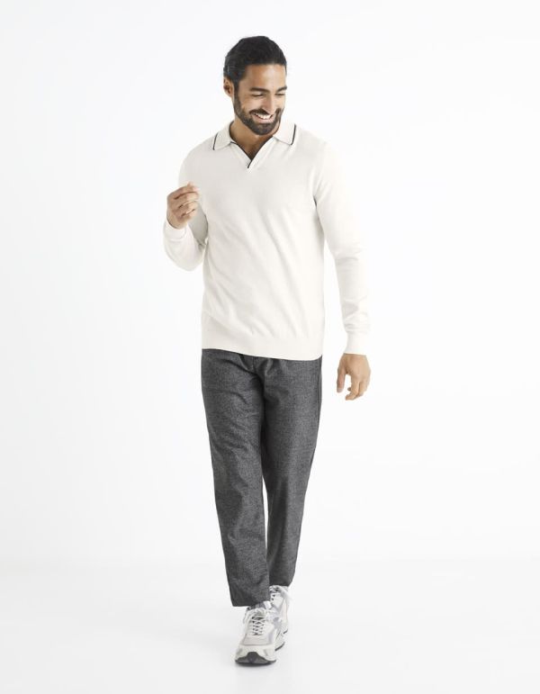 Pull col polo coton majoritaire