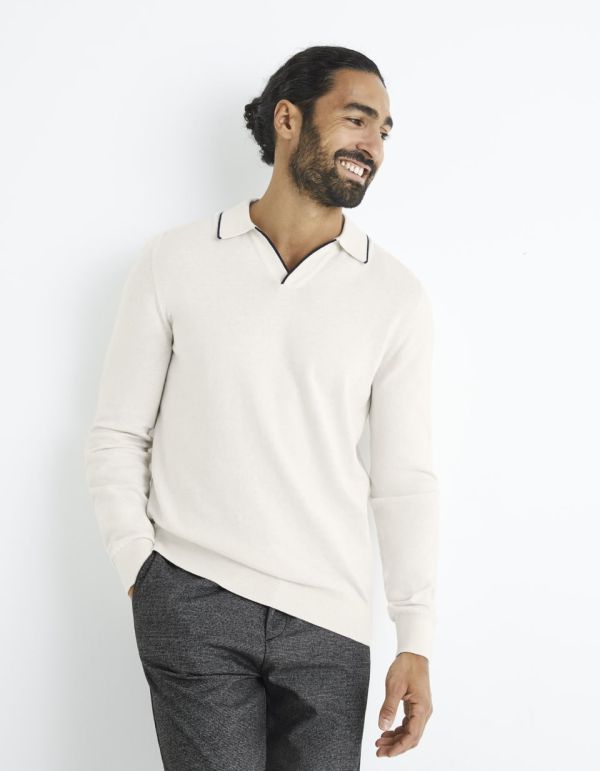 Pull col polo coton majoritaire