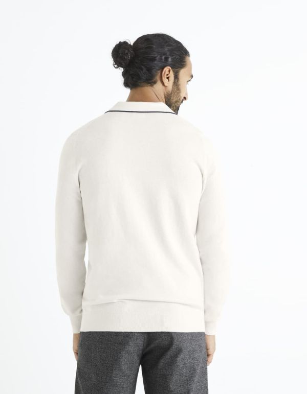 Pull col polo coton majoritaire