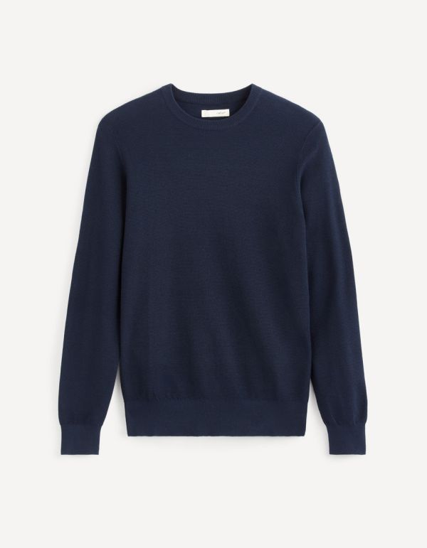 Pull col rond 100% coton