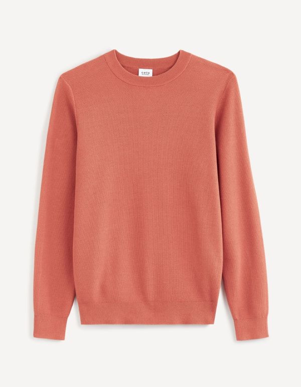 Pull col rond 100% coton