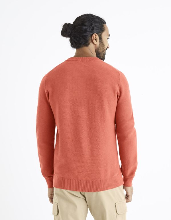 Pull col rond 100% coton