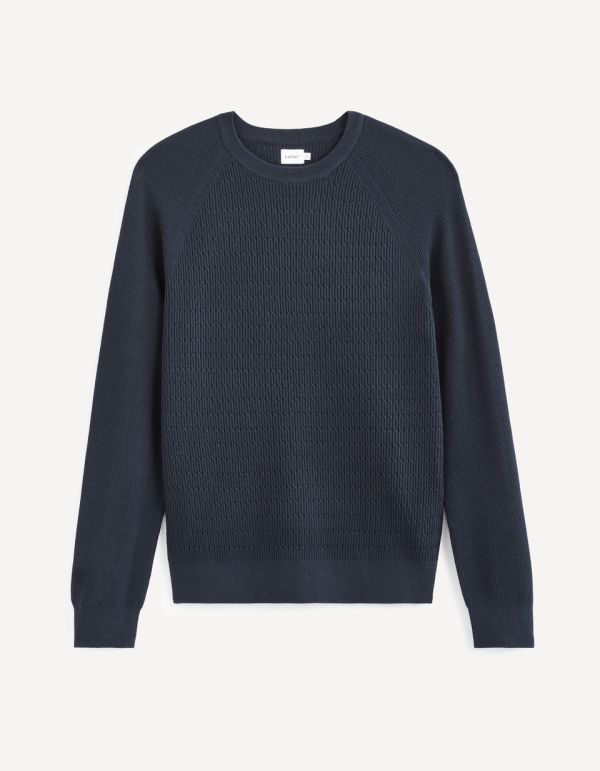 Pull col rond 100% coton