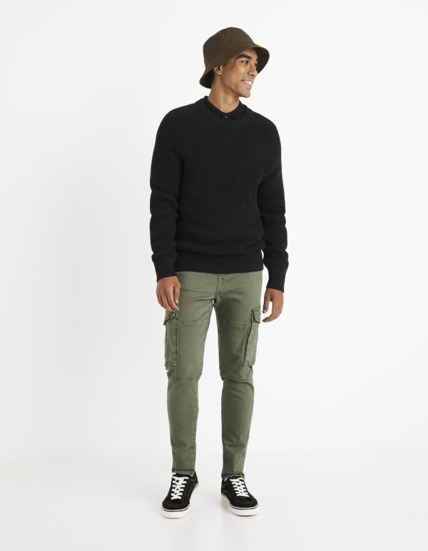 Pull col rond 100% coton - noir