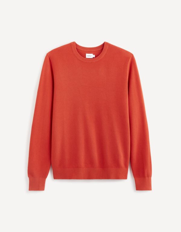 Pull col rond 100% coton