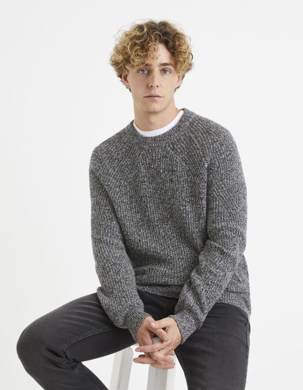 Pull col rond coton mélangé