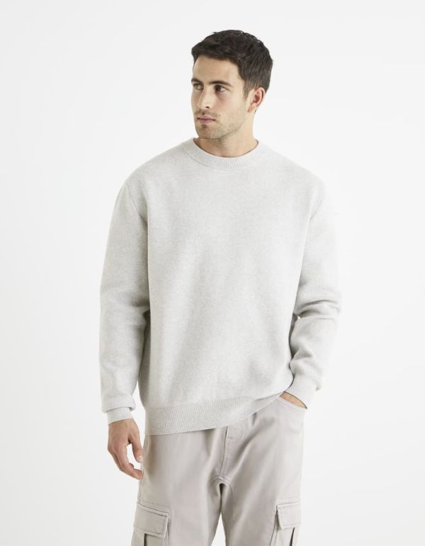 Pull col rond coton mélangé