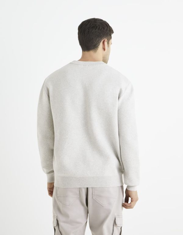 Pull col rond coton mélangé