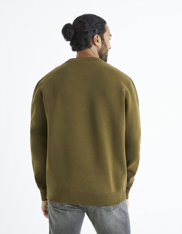 Pull col rond coton mélangé