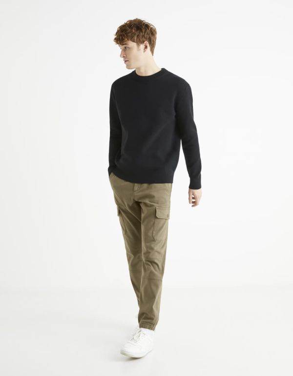 Pull col rond coton mélangé