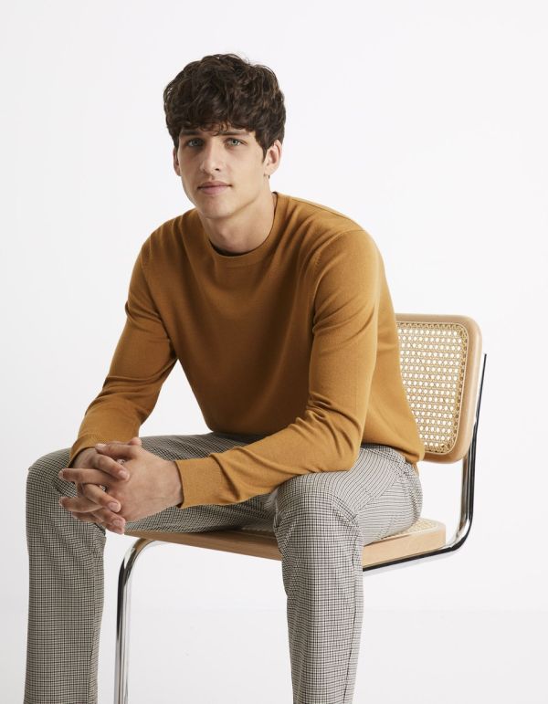 Pull col rond - marron