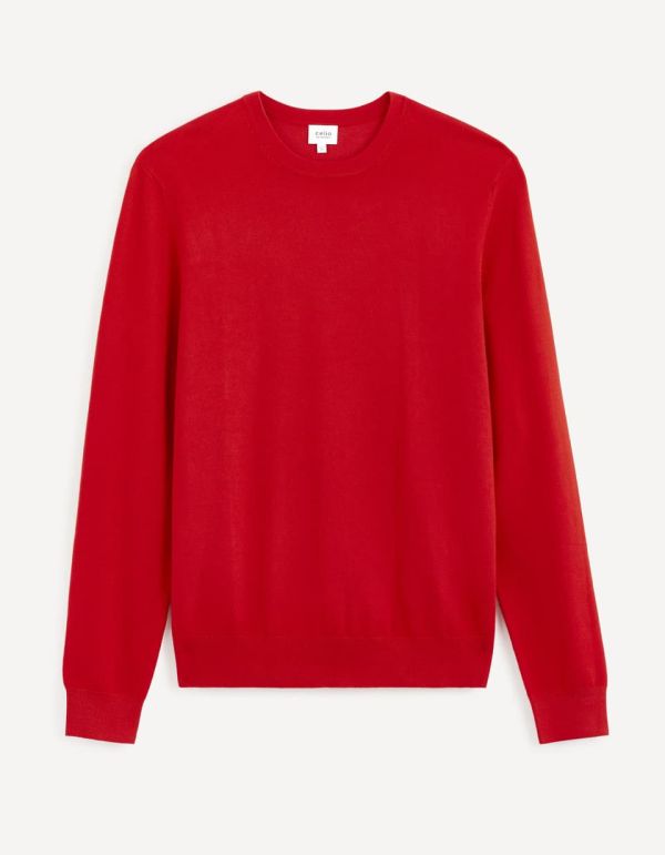 Pull col rond - rouge