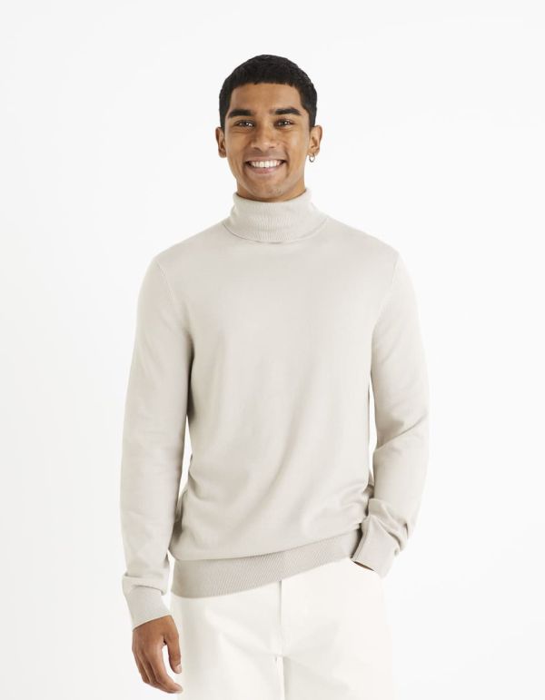 Pull col roulé - sand