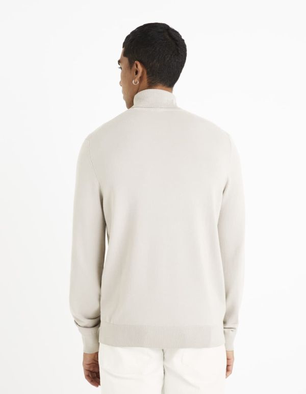 Pull col roulé - sand