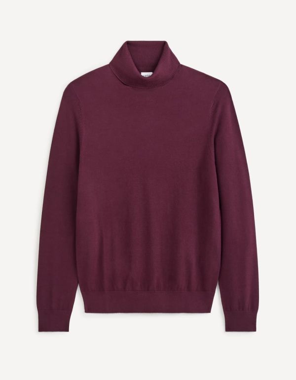 Pull col roulé - violet