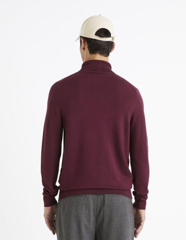 Pull col roulé - violet