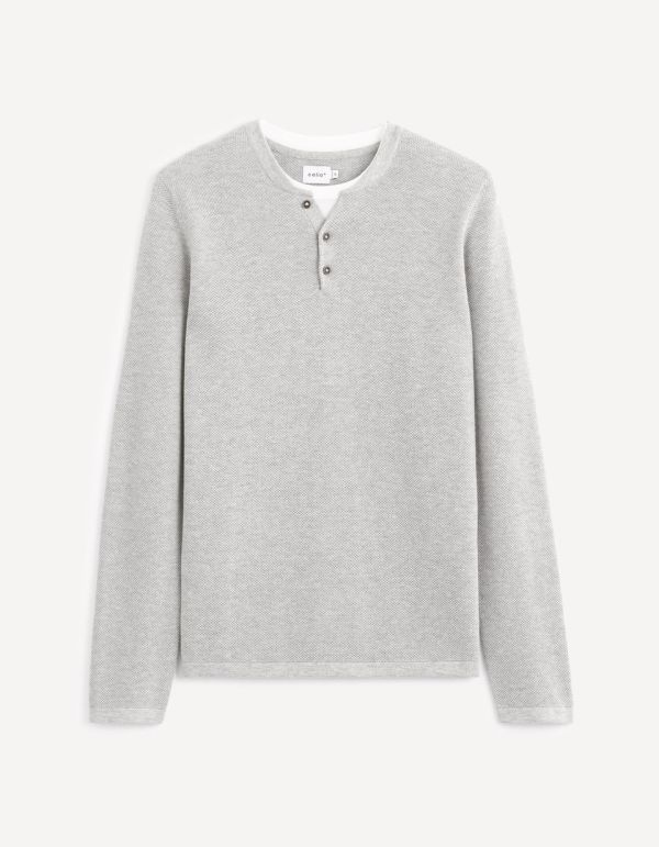 Pull col tunisien 100% coton