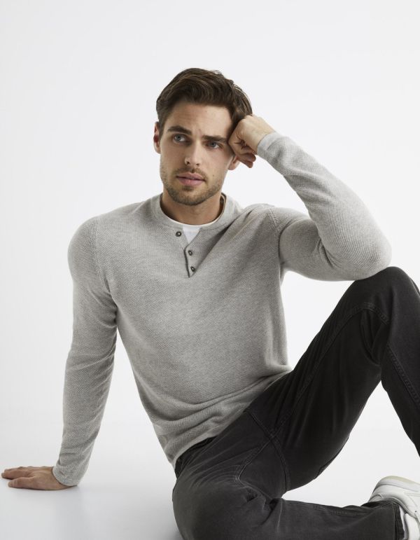 Pull col tunisien 100% coton