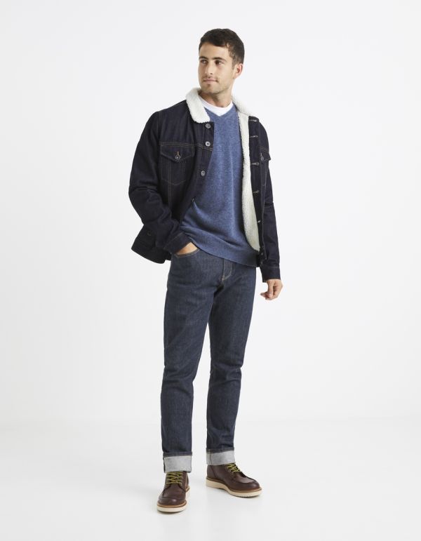 Pull col V 100% cachemire 2 fils