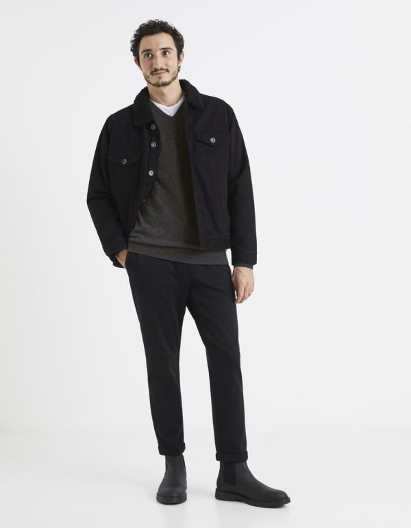 Pull col v 100% cachemire - heather anthracite