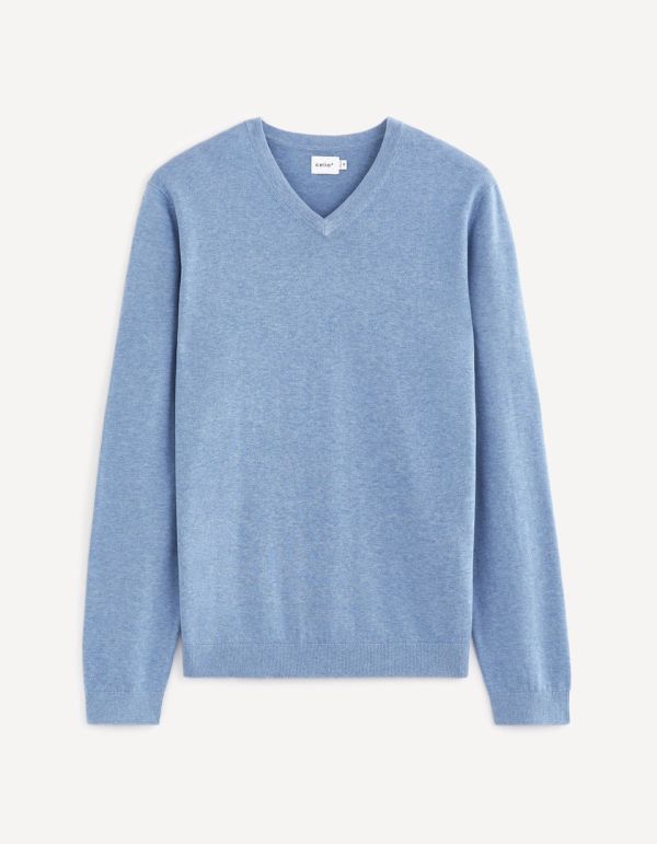 Pull col V 100% coton