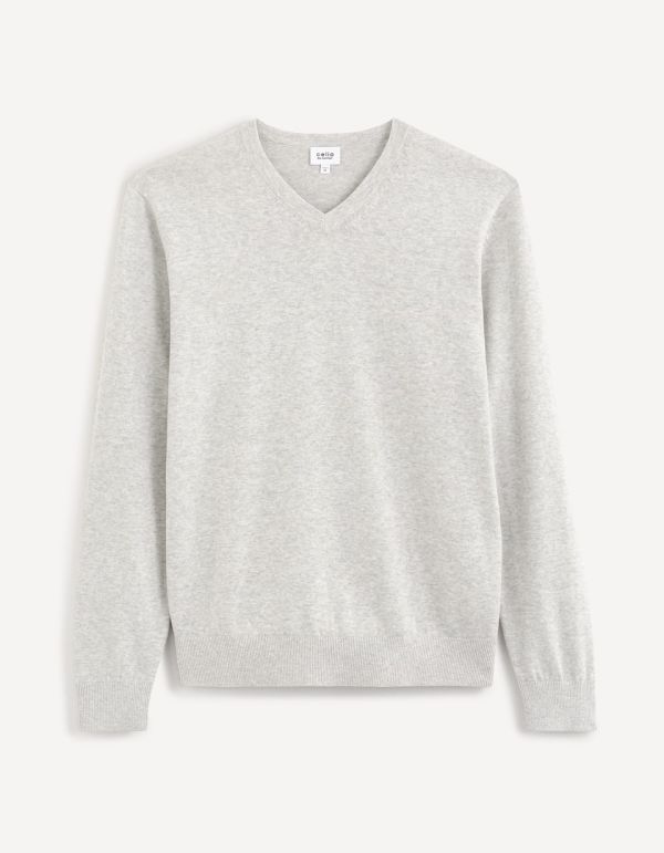 Pull col V 100% coton