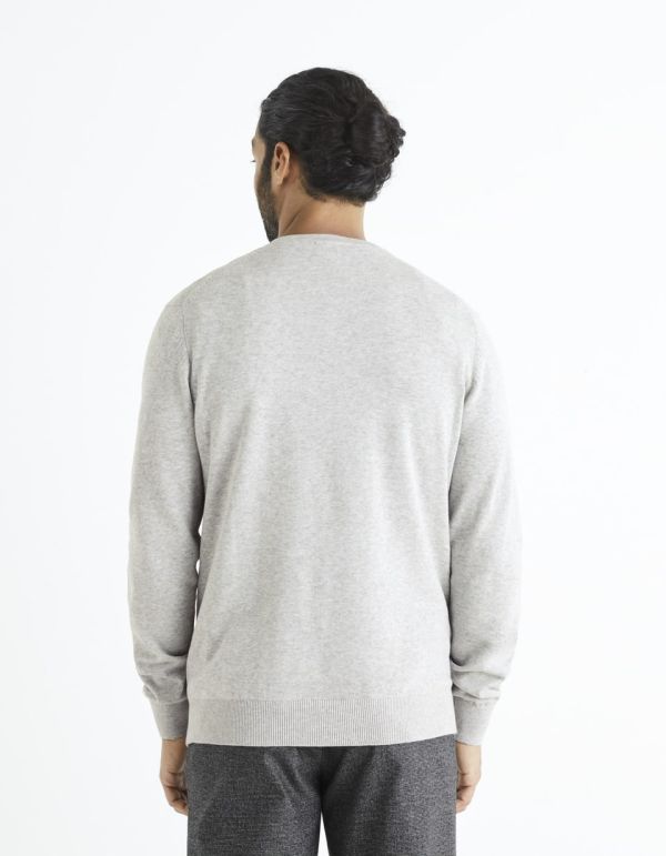 Pull col V 100% coton