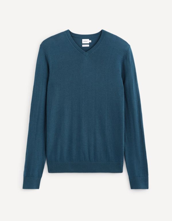 Pull col V 100% laine mérinos extra fin