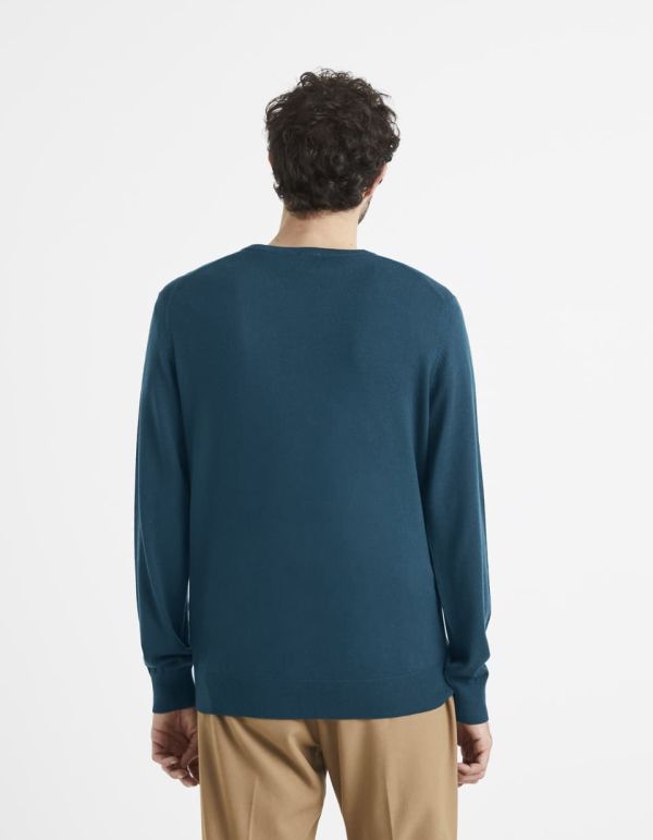 Pull col V 100% laine mérinos extra fin