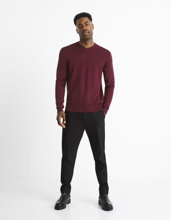 Pull col V - bleu clair