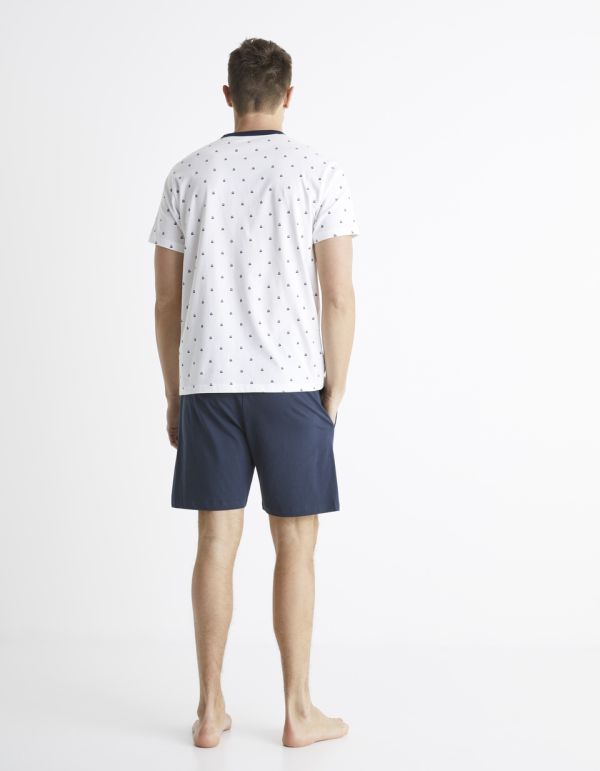 Pyjama manches courtes et bermuda 100% coton