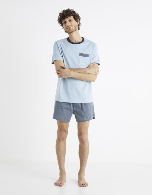 Pyjama manches courtes et bermuda 100% coton