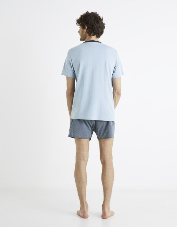 Pyjama manches courtes et bermuda 100% coton