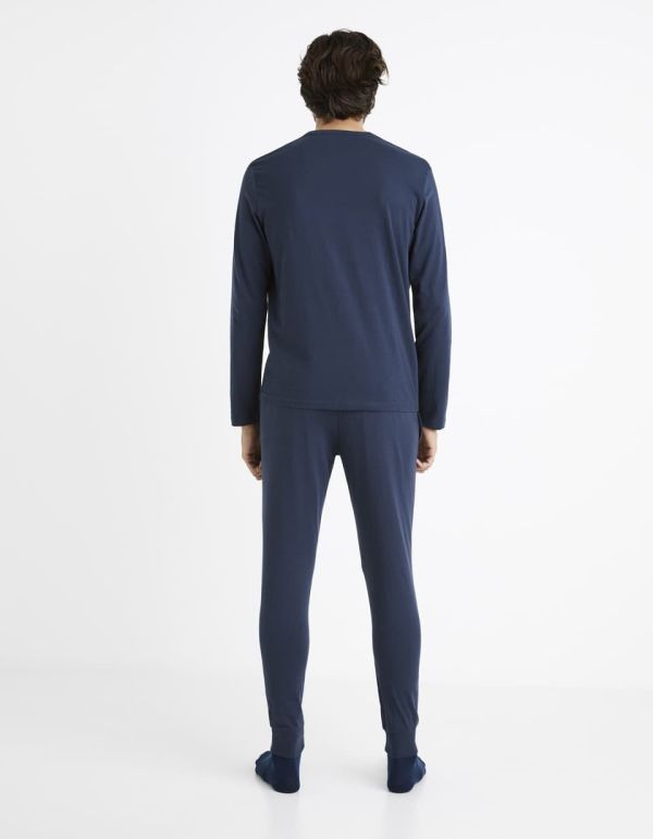 Pyjama manches longues et jogging - marine