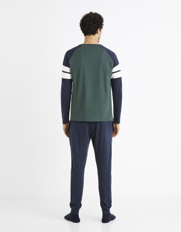 Pyjama manches longues et jogging - vert