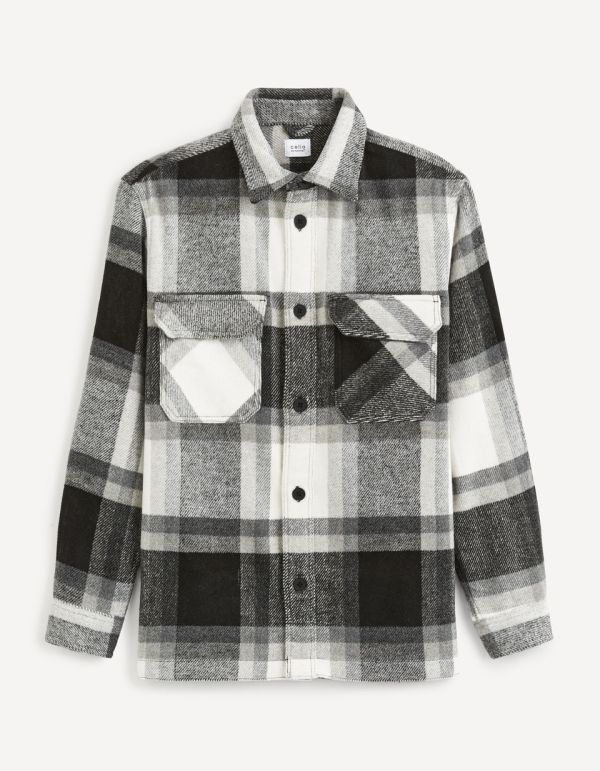 Surchemise oversize à carreaux - noir