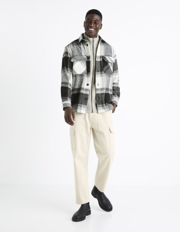 Surchemise oversize à carreaux - noir
