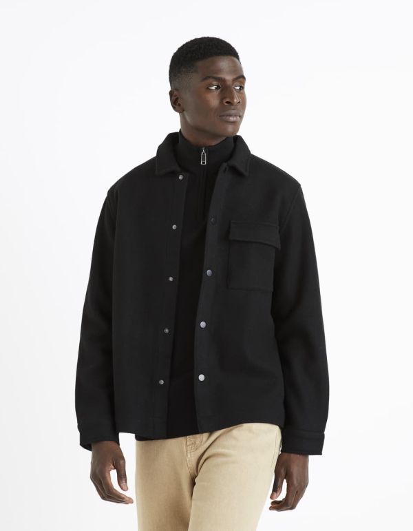 Surchemise oversize en flanelle - noir