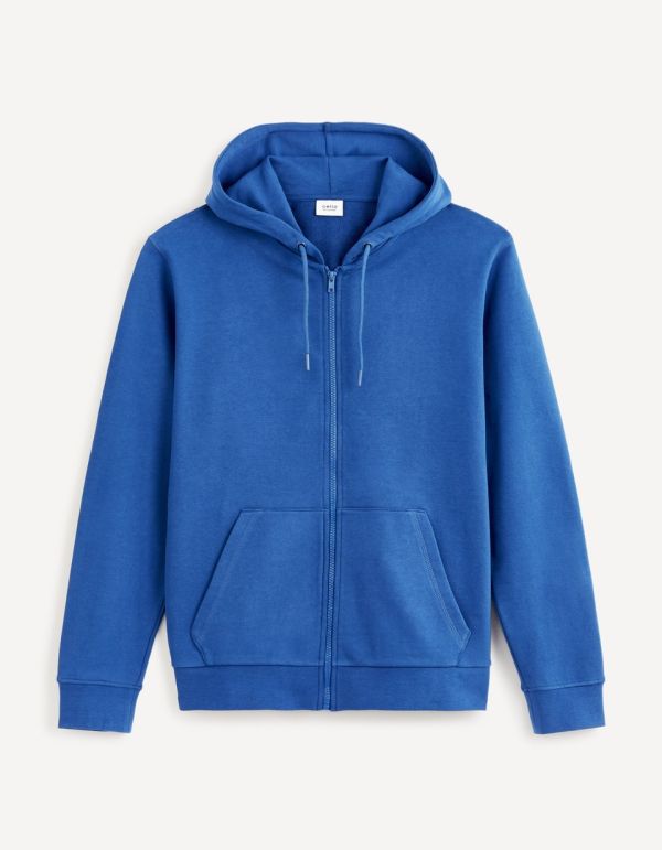 Sweat à capuche 100% coton - bleu