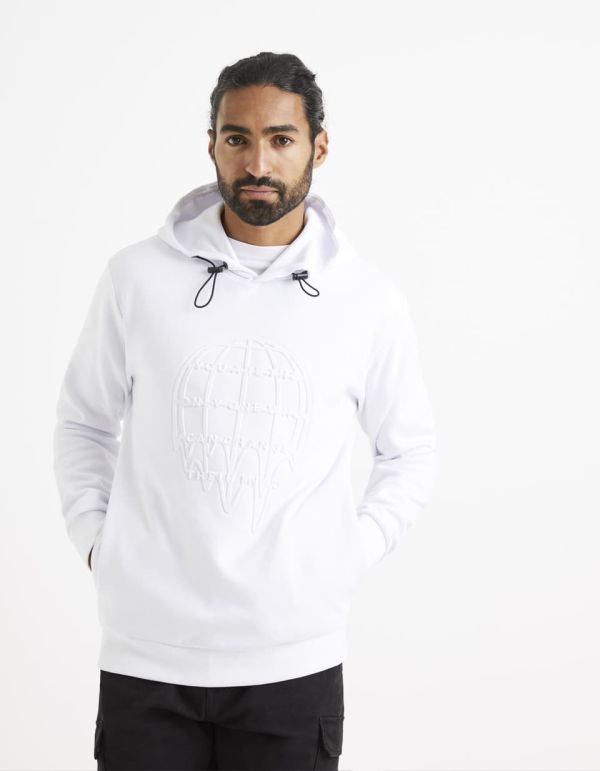 Sweat à capuche en coton mélangé