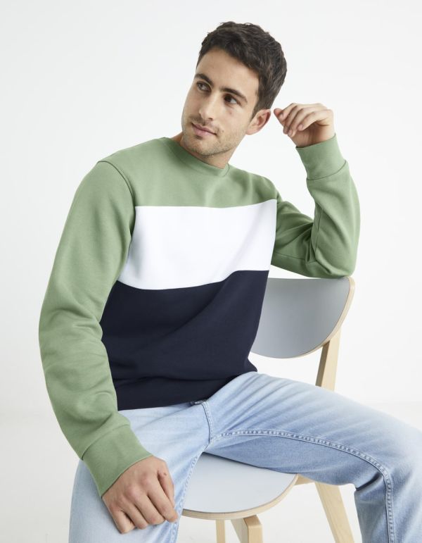 Sweat col rond en coton mélangé